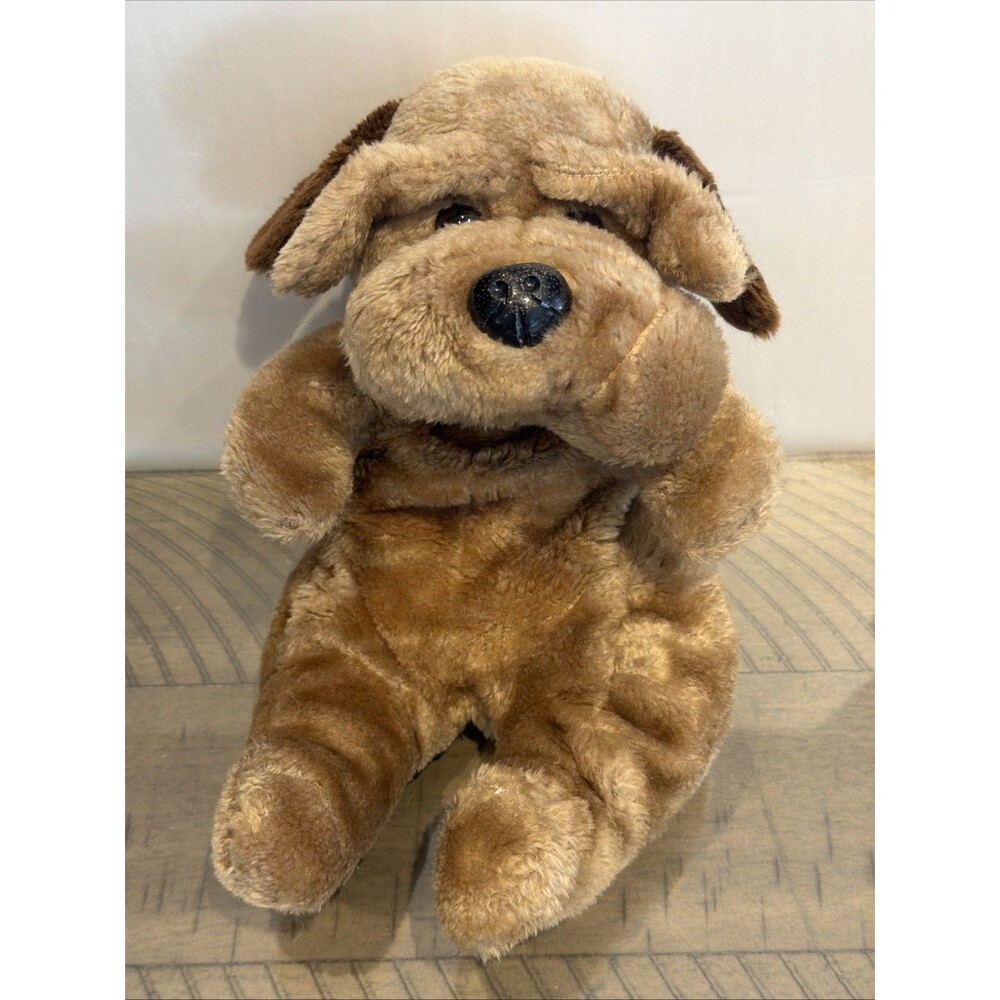 RAFFOLER Brown Dog Shar Pei Bulldog Wrinkles PLUSH PUPPY 10" 1986